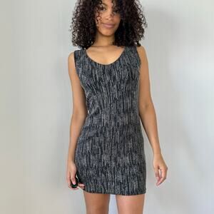 Vintage Italian Metallic Knit Mini Dress with Crisscross Back (S)